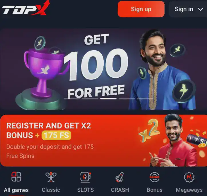 TopX casino Website design