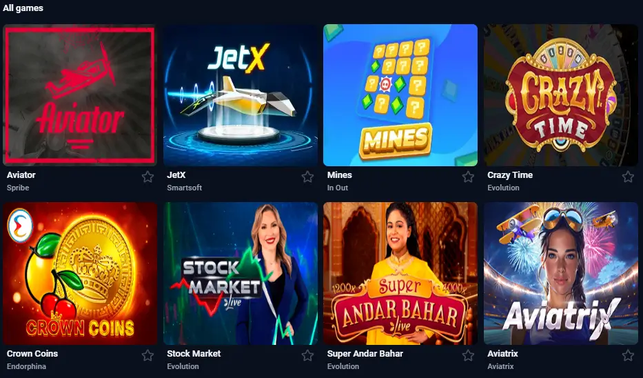 TopX casino games